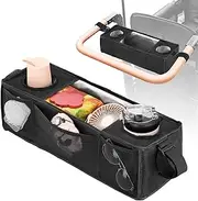 Fizentia Parent Console Stroller Organizer Compatible with Wonderfold Wagon W4,Wagon Parent Console for Keenz Wagon,Stroller Organizer with Insulated Cup Holders and Fastener Strap (21''Lx 6''Wx 6''H)