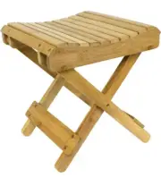 Bamboo Folding Step Stool Bench - for Shaving, Shower Foot Rest, Bath Chair