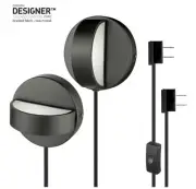 Globe Electric 91000617 Magnus 5" Tall LED Hardwired or Plug-In - Black - 2 Pack