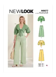 New Look Sewing Pattern N6677 6677 Misses' Softly Tied Jacket with Puffed Sleeves, and Pants