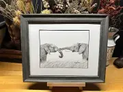 Drawing of a an Elephant Africa African Graphite Pencil Art Sketch Picture Print
