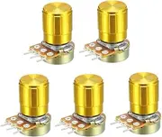 XYWHPGV WH148 20K Ohm Variable Resistors Single Turn Rotary Carbon Film Taper Potentiometer W Knobs 5pcs(f1ea5 5e19d 54d65 b6c86 e18db 769fb