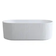 1500/1700mm Ceramic White Fluted Oval Freestanding Bathtub Pickup From QLD