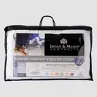 NEW Logan & Mason 2 Pack Memory Foam Pillow with Quilted Cover By Spotlight