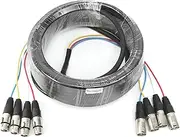 MaxAV 4 Way Male to Female XLR Stage Multicore Balanced Audio Cable, 4 Channel M-F (20M)