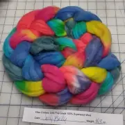 Fine Superwash Wool Top Roving Spinning Handpainted Dyed USA NWT Jelly Belly