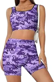 [WINTYE] Cowgirl Boots Bow Cowboy Workout Sets for Women 2 Piece Shorts High Waist Leggings Sports Bra Exercise Gym Yoga Outfit