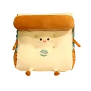 SOGA Cute Face Toast Bread Wedge Cushion Stuffed Plush Cartoon Back Support Pillow Home Decor