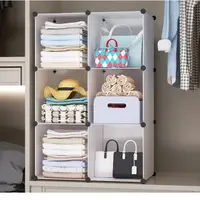 在飛比找蝦皮購物優惠-DIY簡易兒童收納櫃子 組合式收納櫃 衣櫃 多功能 寶寶嬰兒