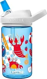 CamelBak Eddy+ 14oz Kids Water Bottle with Tritan Renew – Straw Top, Leak-Proof When Closed, Nautical Picnic