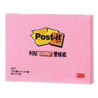 在飛比找Yahoo奇摩購物中心優惠-3M Post-it 利貼 可再貼便條紙-657 粉紅