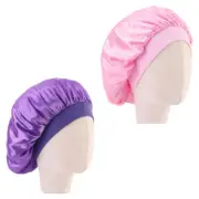 2 Pcs Child Satin Caps Silk Hair Wrap Children Sleeping Hat Scrub Hat