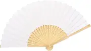 White Folding Fan | White Foldable Paper Fan for Wedding Guests | Wedding Favors, Paper Hand Fan, Chinese Fans for Adults Children Crafts