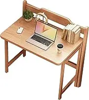 Folding Computer Table for Small Space Solid Wood Foldable Writing Desk Laptop Desk No Assembly Required Writing Study Table Small Vanity Table for Home Office,B,120cm