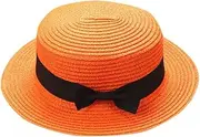 [FUDERU] Flat Top Jazz Panama Porkpie Hat Boater Church Cap Fedora Hats for Women Men Pork Pie Hat Wide Brim Hats
