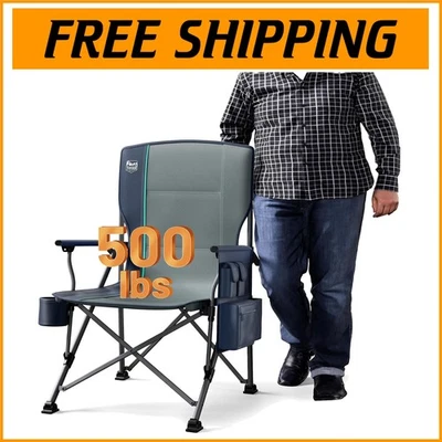 High Back Folding Chair for Adults - Supports 500lbs, Ideal for Camping