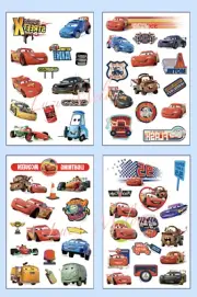 Cars 4 sheets (57 images) kids temporary tattoos Lightning McQueen boys Disney