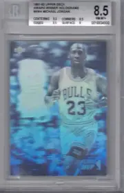 Michael Jordan 1991 UD award winner holograms #AW4 BGS grade 8.5 Bulls HOF
