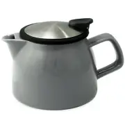 FORLIFE Bell Ceramic Teapot with Basket Infuser 16 Oz.