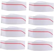 [LIFKOME] 50pcs Chef Hat Paper Disposable Chef Caps Lightweight Comfortable Suitable for Bakers Catering Red