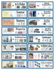 Crystal Productions CP1830 Art Display Cards-Drawing & Perspective Set of 16