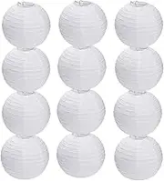12 Pack 10cm White Paper Lanterns for Birthday Baby Shower Wedding Party Garden Home Decoration