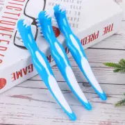 3 PCS Hard Brush Plastic Brush False Teeth Cleaner
