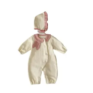 網紅嬰兒衣服冬季加絨連體衣女寶寶加厚保暖哈衣可愛滿月爬服周歲