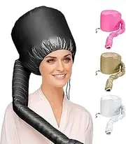 Integrated Headband Hair Dryer: Reducing Heat on Ears & Neck, with Diffuser Cap for Curly Hair. Speeds Drying, Enables Home Deep Conditioning. Large Size.