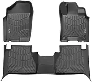 KIWI MASTER Car Floor Mat Fit for NP300 Navara D23 2015-Current with Back Cup Holder - 3D TPE Anti-Slip Floor Mats Custom Fit Front & Rear Liner Waterproof, All Weather Protection