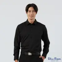 在飛比找momo購物網優惠-【Blue River 藍河】男裝 黑色條紋長袖襯衫-時尚型