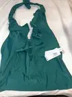 Bleu Rod Beattie One Piece Halter Plunge Ruffle Swimsuit Strappy Back Green 10