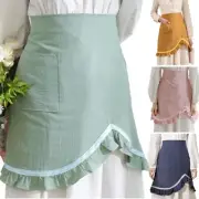 Cotton Ruffled Apron Polyester Fabric Adjustable Cooking Apron For Everyday Use