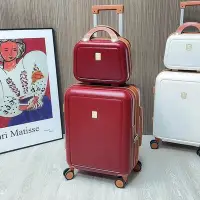在飛比找Yahoo!奇摩拍賣優惠-超美復古女神紅色行李箱高檔結婚陪嫁箱靜音萬向輪子母拉桿箱
