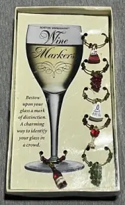 Boston Warehouse Wine Glass Charms Set Of 6 Wine Glass Markers
