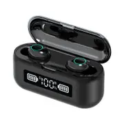 F9 TWS Wireless Bluetooth 5.0 Earphone Touch Control 9D Stereo Headset with Mic Sport Earphones Waterproof Earbuds LED Display - Black