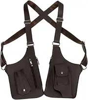 [Generic] Anti-Theft Multi-Pocket Double-shoulder tact-ical Bag for Men', Shoulder Holster Wallet Pocket Anti-Theft Multipurpose Concealed Double Armpit Phone Pouch Adjustable Straps