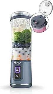[NINJA] BC151NV Blast Portable Blender, Cordless, 18oz. Vessel, Personal Blender-for Shakes & Smoothies, BPA Free, Leakproof-Lid & Sip Spout, USB-C Rechargeable, Dishwasher Safe Parts, Denim Blue