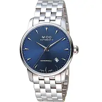 在飛比找Yahoo奇摩購物中心優惠-MIDO 美度 官方授權 永恆系列午夜藍機械男錶M86004