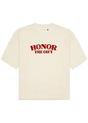 Honor The Gift Logo-embroidered Knitted T-shirt - Cream XL