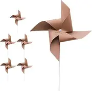 SUPVOX 6pcs Handheld Windmill Decor Retro Paper Pinwheels for Birthday Parties Picnics Multiple Occasions Unique Farmhouse DIY Photo Props