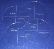 4 Piece Circle Set 6.5", 7", 7.5", 8" 1/8" Acrylic - Quilting Templates