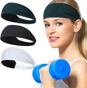 Women/Men Sports Sweatband Headband Elastic Non Slip Yoga Running Gym Hairband