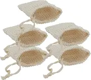 [Ipetboom] 5Pcs Soap Pouches with Drawstring Mesh Foaming Bags for Shower Use Exfoliating Soap Bags for Easy Lathering and Skin Cleansing Portable Cotton Storage for Travel