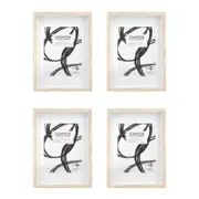 4PK Unigift Downton MDF/Glass Matt A4 Picture Frame - Natural