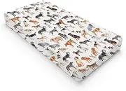 Watercolor Dogs Baby Changing Table Pad Covers for Boy Girl 32''x16'' Dog Breeds Unisex Fitted Changing Table Sheets Dogs Lovers Gift Comfort Soft Breathable Nursery Diaper Change Table Mats