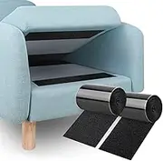 11cm X 6m Non-Slip Couch Cushion Pad, Rolled Sofa Hook and Loop Tape with Strong Adhesive for Smooth Surfaces, Nylon Pads to Keep Couch Cushions from Sliding or Securing Items Black