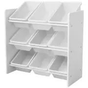 Kids Small Tub Storage Shelf - White Childrens Toy Organiser