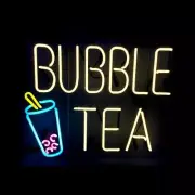 "Bubble Tea" Real Glass Neon Light Bistro Wall Decor Restaurant Neon Signs 19"