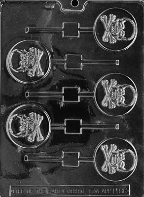 SKULL AND CROSSBONES LOLLY POP mold Chocolate Candy Soap molds grave digger